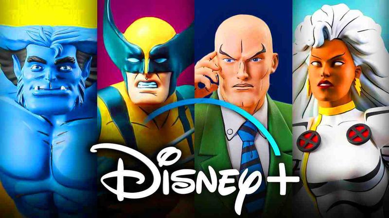 Beast, Wolverine, Professor X, Storm, Disney+ logo