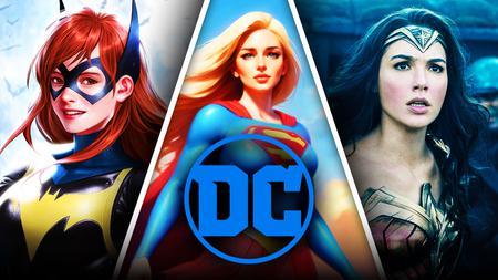 Batgirl, Supergirl, Gal Gadot as Wonder Woman, DC logo