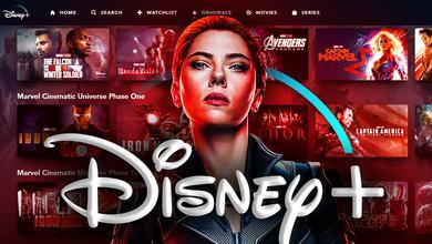 Black Widow Disney Plus logo