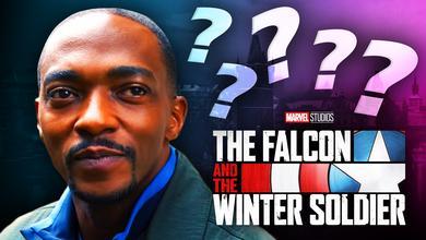 The Falcon and the Winter Soldier logo, Anthony Mackie as Sam Wilson