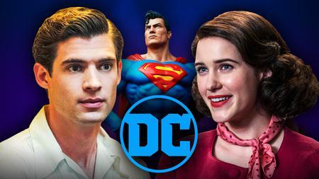 Superman, David Corenswet and Rachel Brosnahan, DC logo