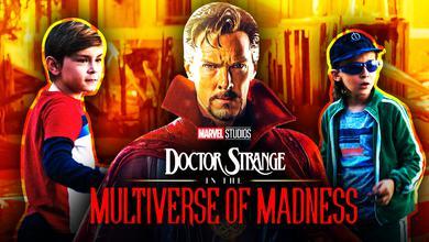 Benedict Cumberbatch as Doctor Strange, Billy and Tommy Maximoff, Doctor Strange 2 logo