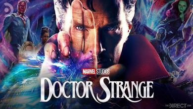 Doctor Strange with various other MCU characters in background