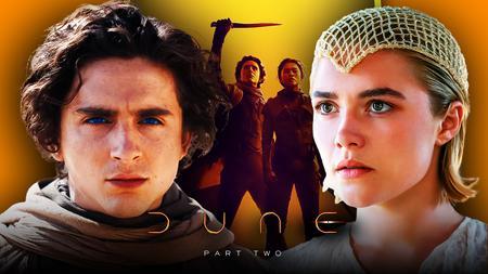 Florence Pugh as Princess Irulan, Timothee Chalamet as Paul Atreides