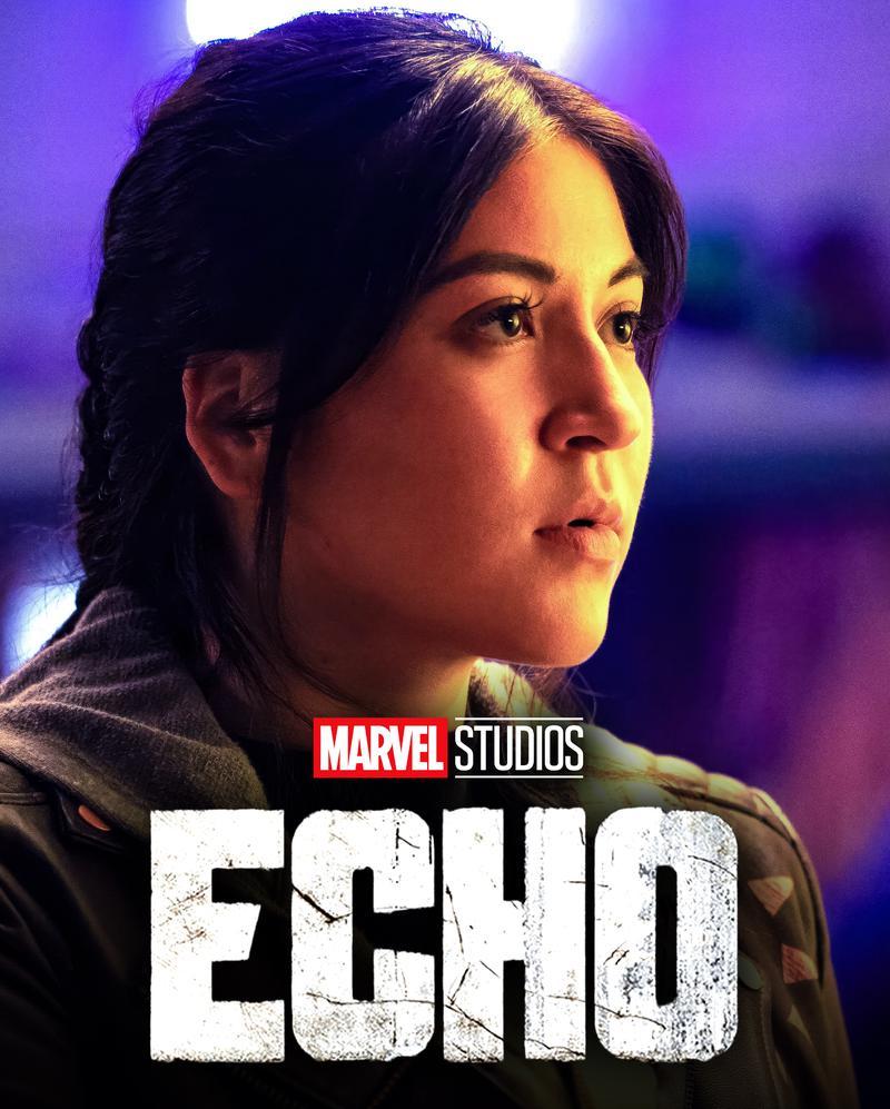 Alaqua Cox as Maya Lopez, Marvel Studios Echo logo