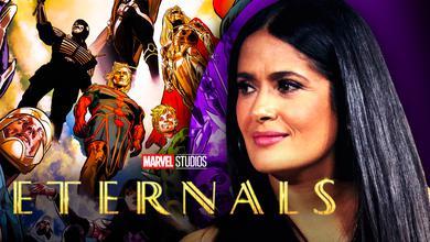 Eternals logo, Salma Hayek, Eternals comics