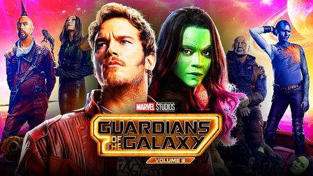 Guardians of the Galaxy 3, Star-Lord, Gamora, Guardians team in background