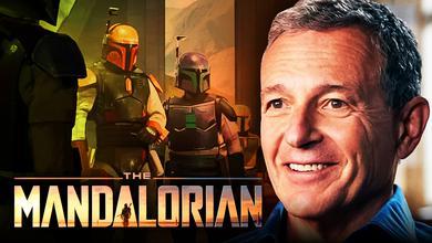 The Mandalorian logo, Bob Iger