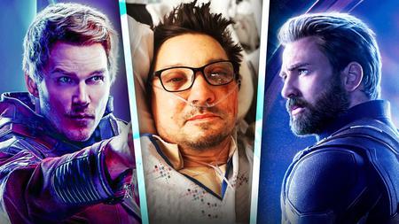 Jeremy Renner in hospital, Chris Pratt as Star-Lord, Chris Evans as Captain America