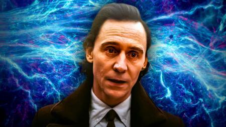 Loki in front of Multiverse Background