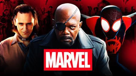 Loki, Nick Fury, Miles Morales Spider-Man, Marvel logo