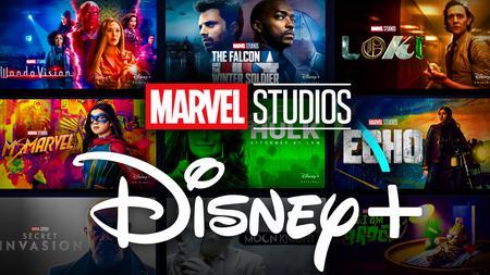 Marvel Studios and Disney plus logos, show tiles