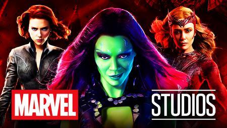 Black Widow, Gamora, Scarlet Witch, Marvel Studios logo