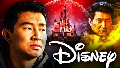 Simu Liu as Shang-Chi, Disney logo