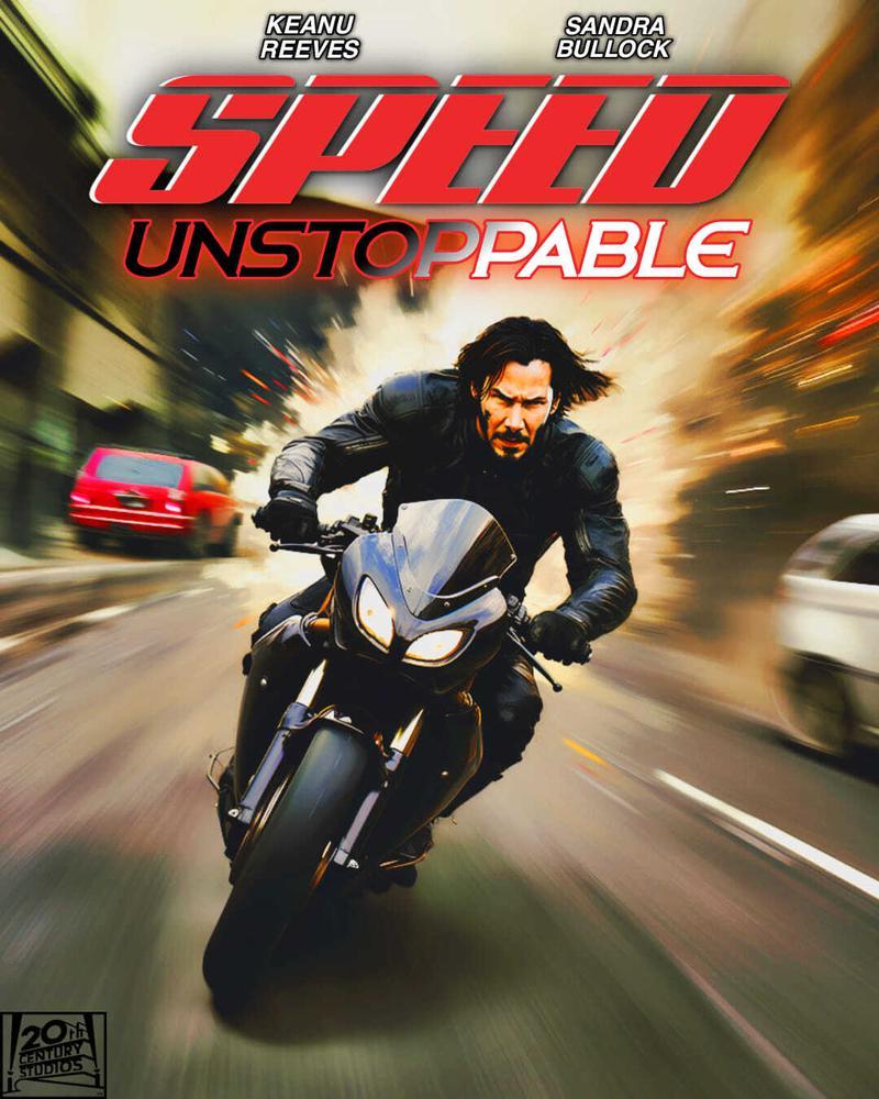 Keanu Reeves on fake Speed 3 poster.