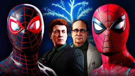 Miles Morales' Spider-Man, Norman Osborn, Otto Octavius, Peter Parker's Spider-Man