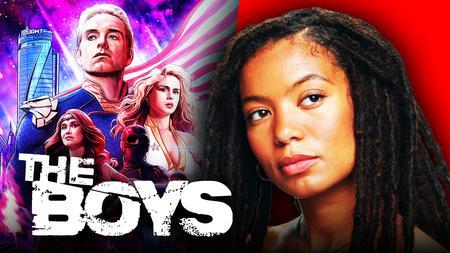 Jaz Sinclair as Marie Moreau from Gen V, The Boys logo, The Seven