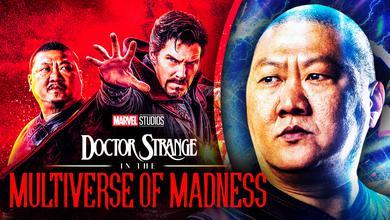 Wong, Doctor Strange, Doctor Strange in the Multiverse of Madness logo, Benedict Wong as Wong