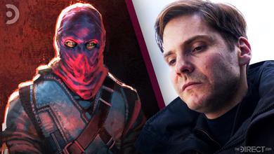 Zemo concept art wearing purple cowl on left and Zemo in Civil War on right