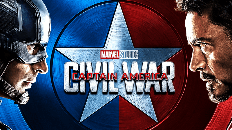 Captain America, Iron Man, Civil War logo