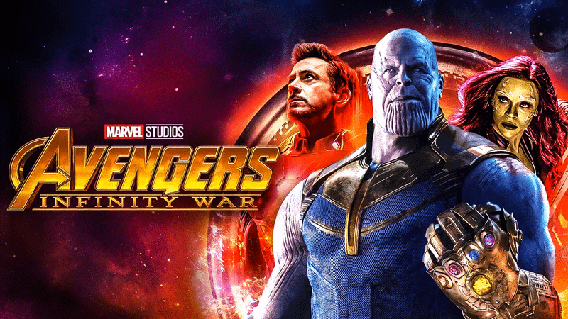 Avengers: Infinity War logo, Thanos, Iron Man, Gamora