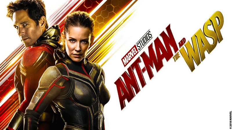 Paul Rudd, Evangeline Lilly, Ant-Man and The Wasp logo