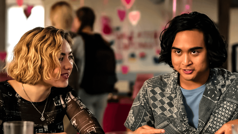 Peyton List as Maddie and Kristian Flores as Simon in School Spirits