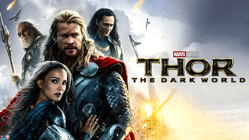 Thor, Jane Foster, Odin, Loki, Thor: The Dark World logo